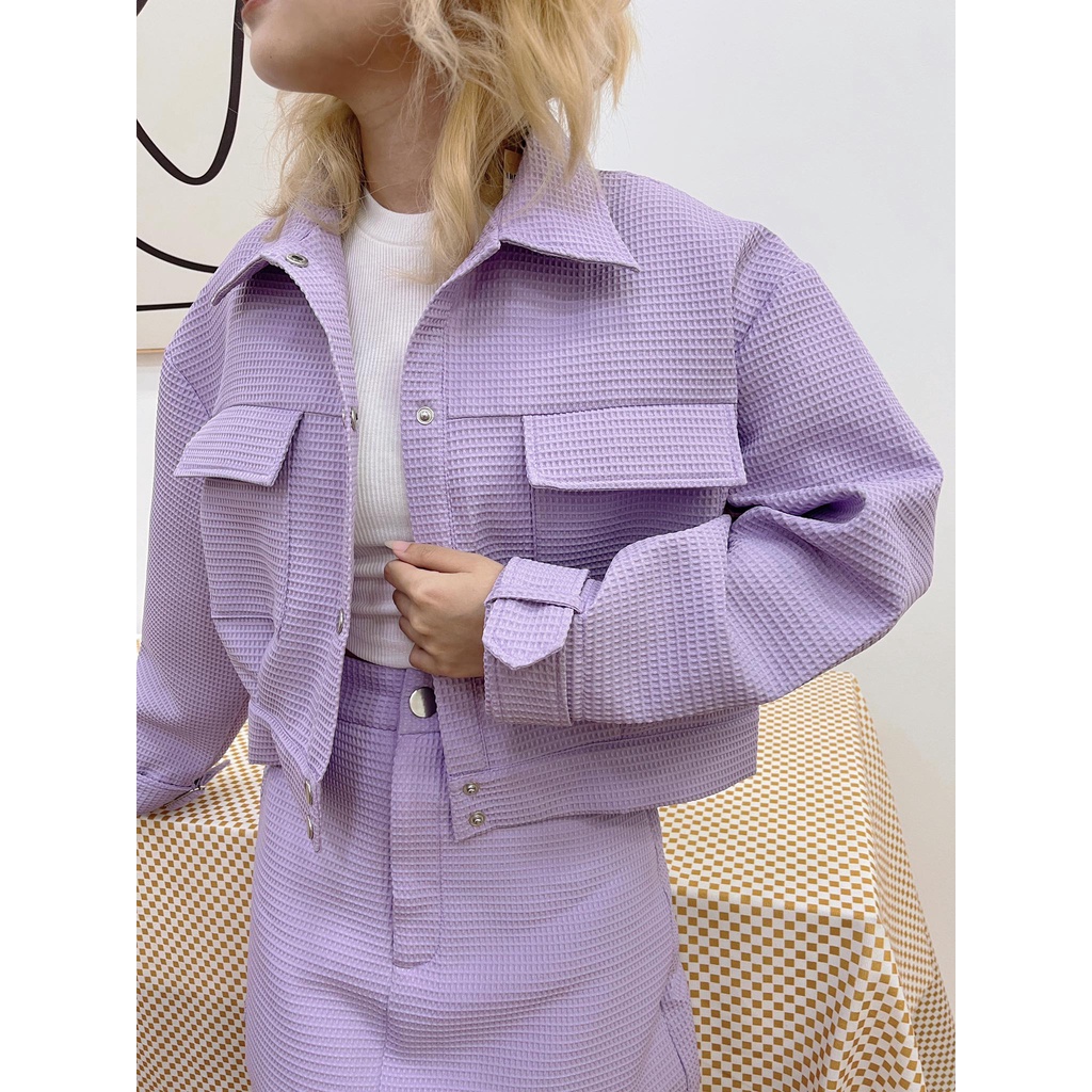 Áo khoác form crop túi hộp | Guvie jacket | Secodee