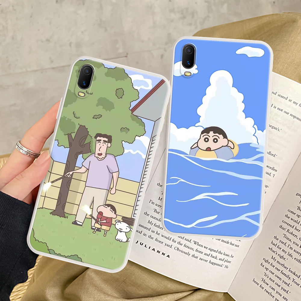 Cute Crayon Shin-chan Swimming Ốp Điện Thoại Chất Liệu Mềm Hấp Thụ Sốc H178 Dành Cho VIVO Y12S VIVO Y12A VIVO Y11S Y12S Y12A Y20i
