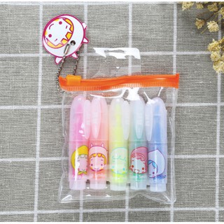 BP-Túi 5 bút dạ quang mini dễ thương