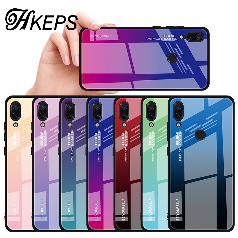 Ốp điện thoại mặt kính cường lực màu gradient thời trang dành cho Asus Zenfone Max Pro M1 M2 ZB633KL ZB631KL ZB601KL