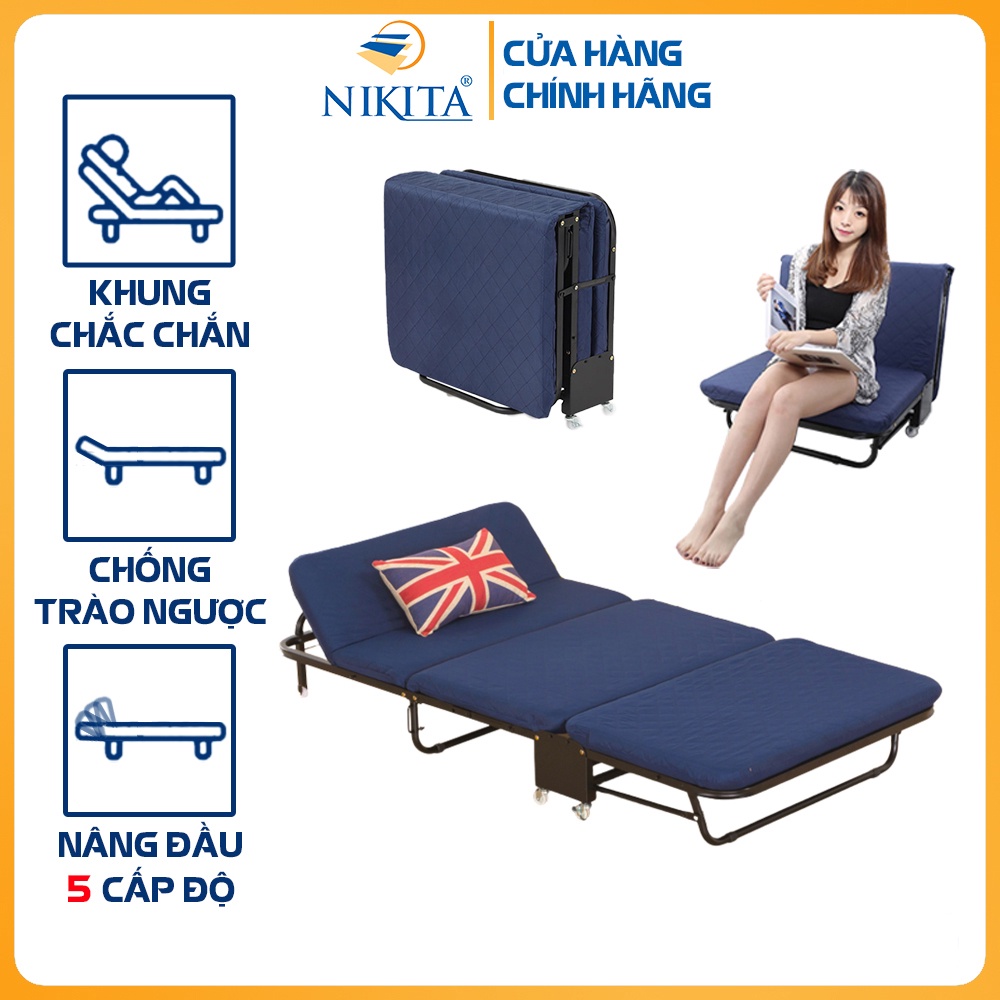 Giường ngủ gấp gọn NIKITA màu xanh nhiều kích thước