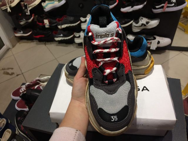 (Ảnh thật) Giày đế tách Balen trips xanh đỏ size nữ