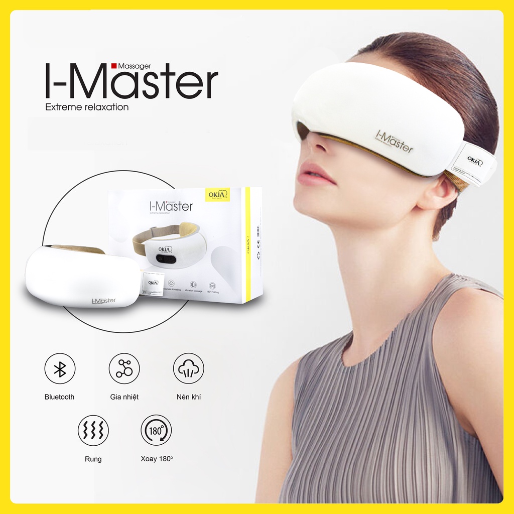 Máy Mát Xa Mắt OKIA I-Master, Giảm Quầng Thâm, Tăng Lưu Thông Máu, Thư Giãn