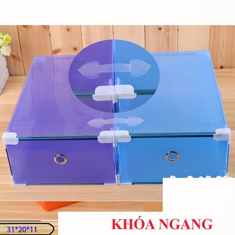 [Đẹp-Chất] Hộp đựng giày nhựa trong cao cấp khung thép, có ngăn kéo - Shoes Box - Nhiều màu(Nhập và phân phối bởi Hando)