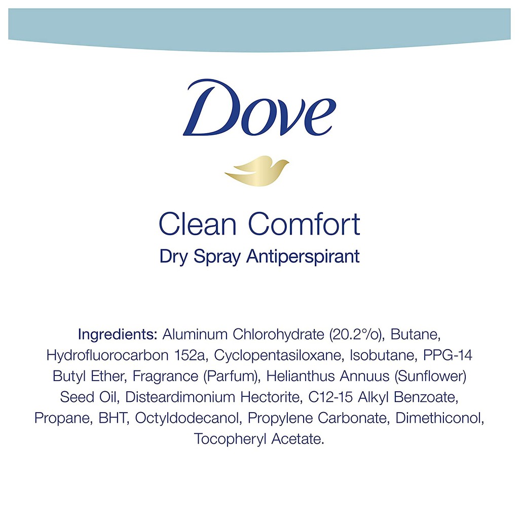 Xịt khử mùi nam Dove Men+Care Dry Spray Antiperspirant Deodorant Clean Comfort 107g/150ml (Mỹ)