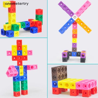 【ONEM】 10 Colors Graphics Math Link Cubes Baby Geometric Counting Cubes Snap Blocks .