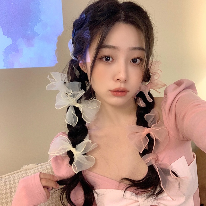 Dây Ruy Băng Trang Trí Tóc Thắt Nơ Phong Cách Hàn Quốc 2022 Mới