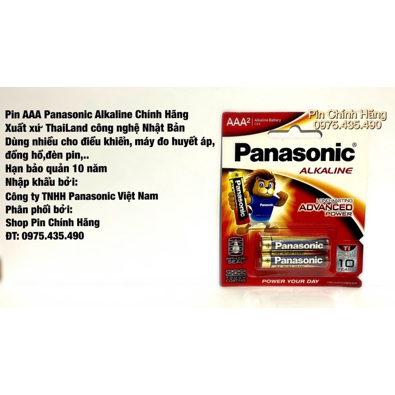 Pin AAA Panasonic Alkaline LR03T/2B Chính Hãng Vỉ 2 Viên