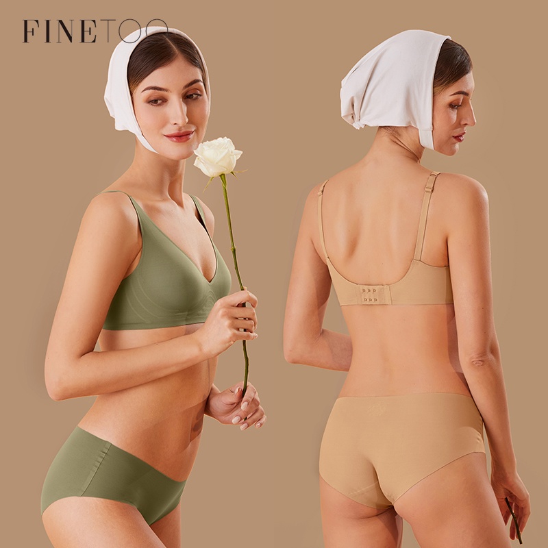 FINETOO Áo Lót Nữ Mềm Mại Nâng Ngực Không Gọng Size S-5XL