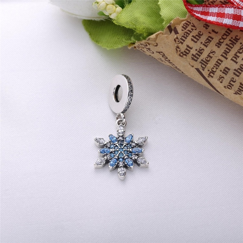 Charm treo hoa tuyết màu tím  bạc s925 CAO CẤP (vừa tất cả các vòng tay)