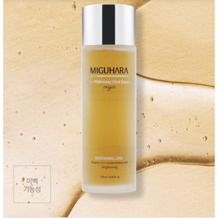 Nước hoa hồng tinh chất siêu dưỡng trắng mịn làn da khô ráp, xỉn màu Miguhara Ultra Whitening First Essence Origin 120ml