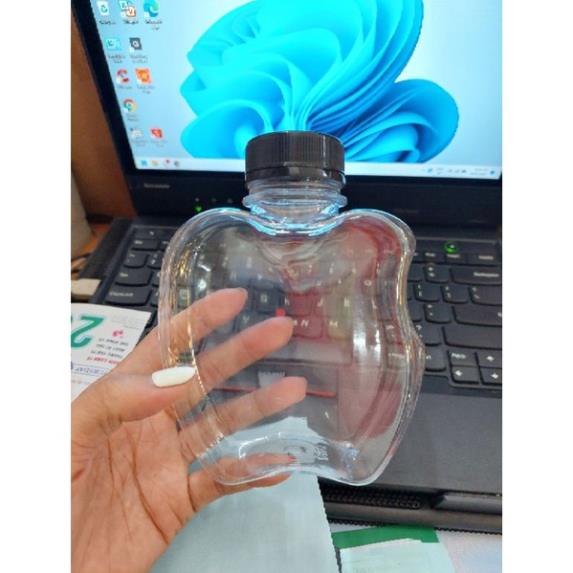 [Kho sỉ]  Chai nhựa APPLE cổ rộng 330ml kèm nắp cao cấp