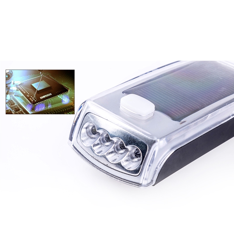 Đèn Pha Xe Đạp 4 Bóng Led Năng Lượng Mặt Trời