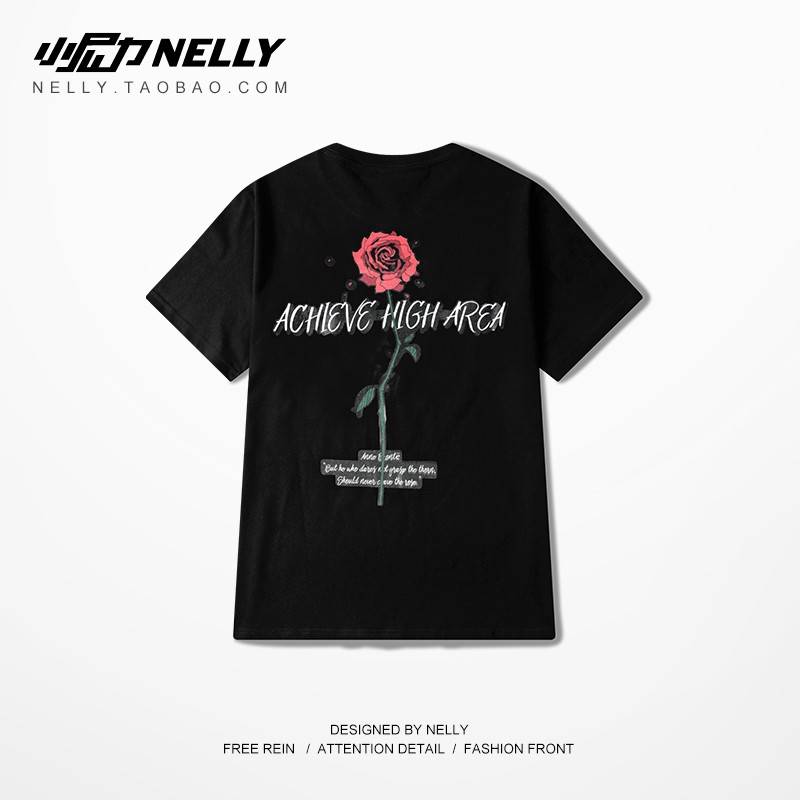 [NY2175] Áo thun ngắn tay Nelly in hình "Hoa Hồng đỏ" áo phông (NELLY)