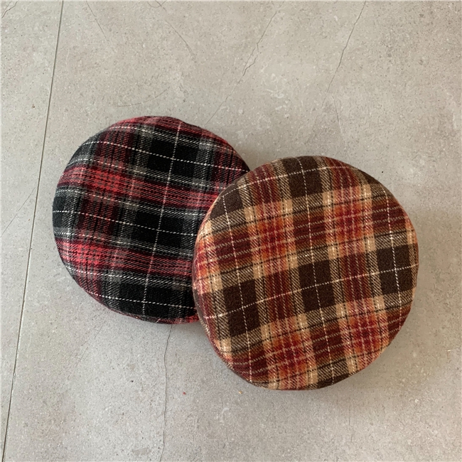 Mũ Beret Len Kẻ Sọc Caro Phong Cách Retro Nhật Bản Thời Trang Thu Đông Cho Nữ