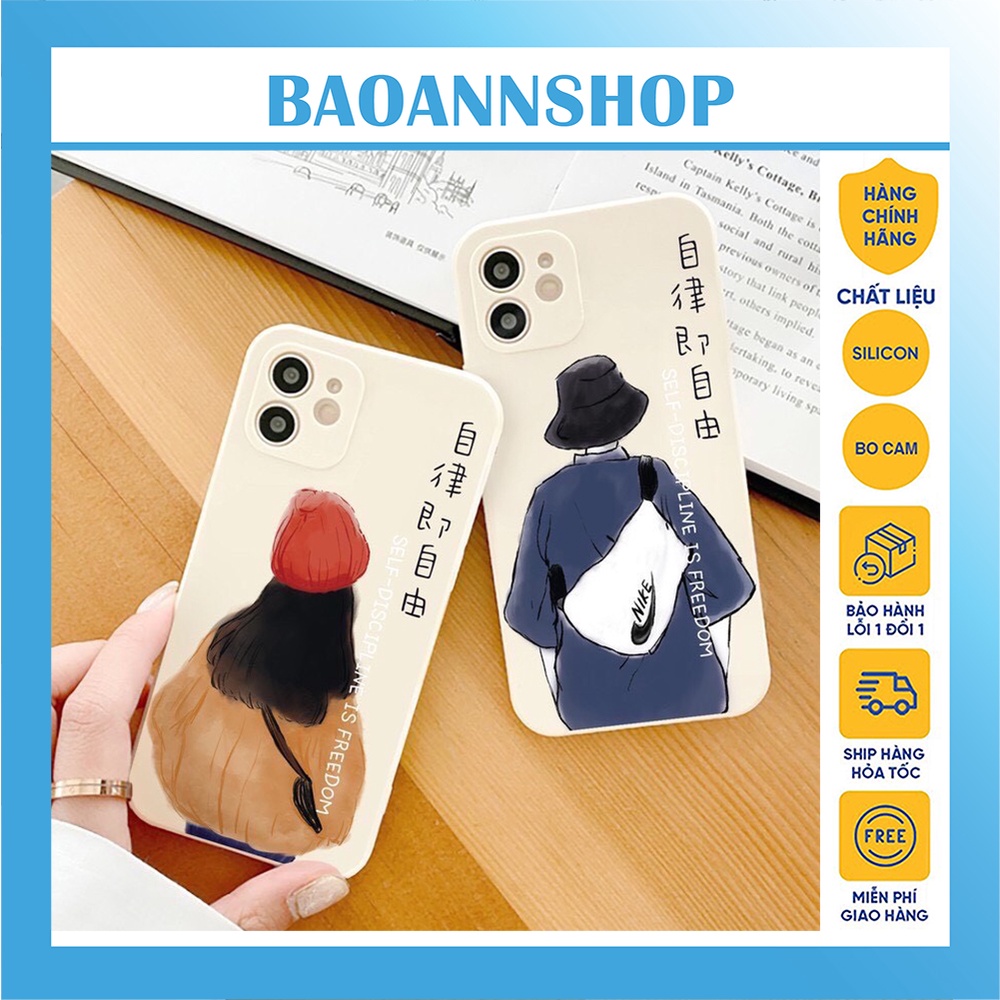 Ốp lưng iphone cặp đôi hình Love Nhật bản Dẻo Cạnh Vuông bảo vệ camera 7plus/8plus/x/xs/xsmax/11/12/13/14/pro/promax