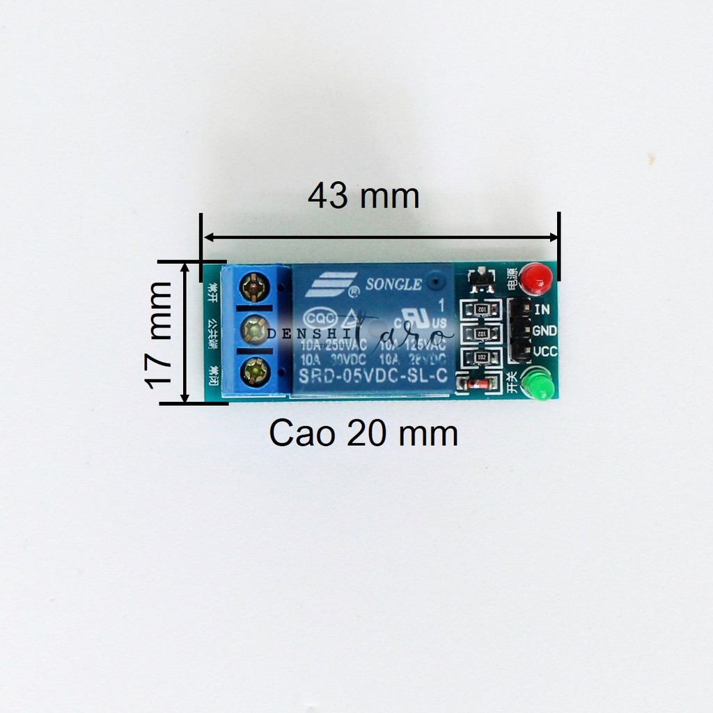 Denshitaro Relay 1 kênh 5V-10A 220VAC 30VDC Rơ le 1 kênh D00- 015