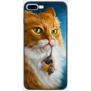 Ốp lưng IPhone 7 Plus, 8 Plus in hình Mèo gậm chuột