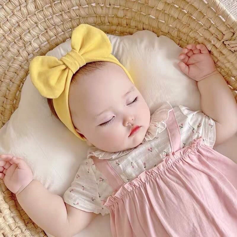 Băng đô, Turban nơ cotton cho bé gái