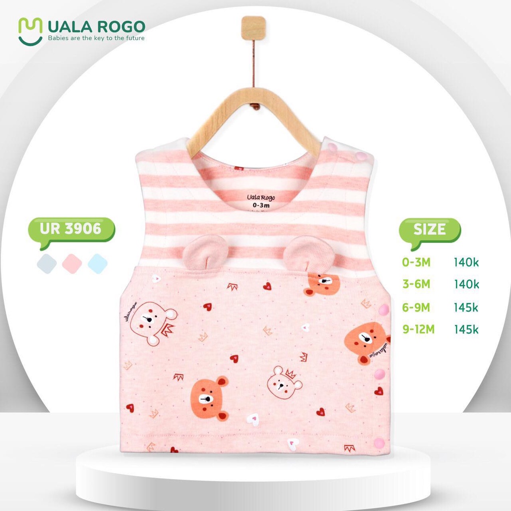 [CHÍNH HÃNG] Áo gile nỉ trần bông họa tiết đáng yêu cho bé Uala Rogo