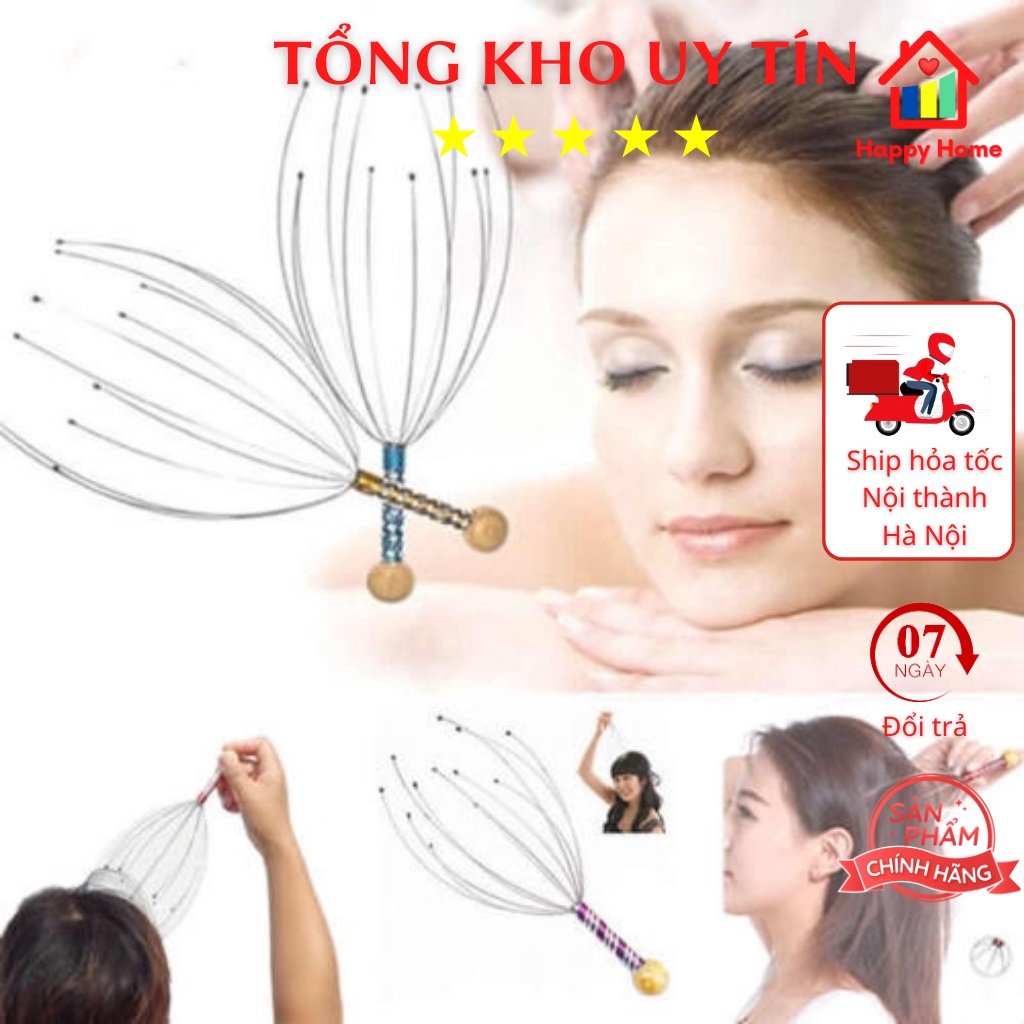 Massage đầu, cây mát xa đầu thư giãn thông minh Happy Home