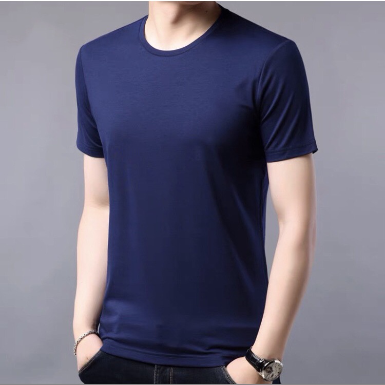 Áo thun nam cổ tròn basic vải thun lạnh xuất Hàn, chuẩn form, trẻ trung, năng động - Lux Srore