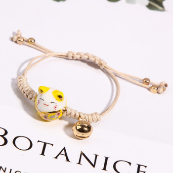 Vòng tay dây bện mặt hình mèo xinh xắn