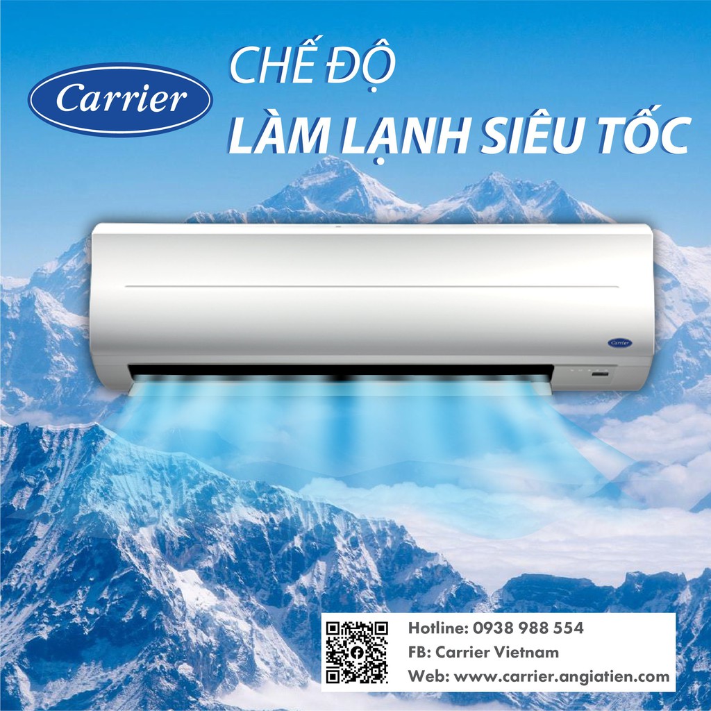 [MIỄN PHÍ ỐNG ĐỒNG] Máy lạnh Inverter Carrier 2HP| Sản xuất tại Thái Lan| Miễn phí lắp đặt và vận chuyển| GIẢM THÊM 5%