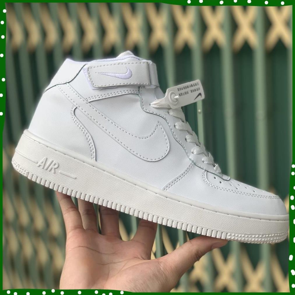 Giày AF1 Trắng Cổ Cao Nam Nữ, Giày Sneakers Cổ Cao Trắng Nam Nữ