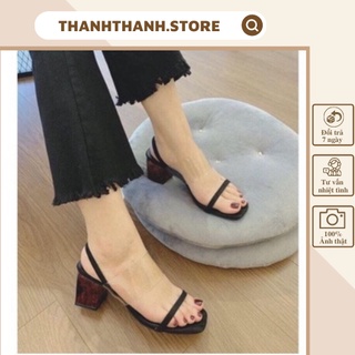 Sandal quai nhung phối kiểu mix quai trong