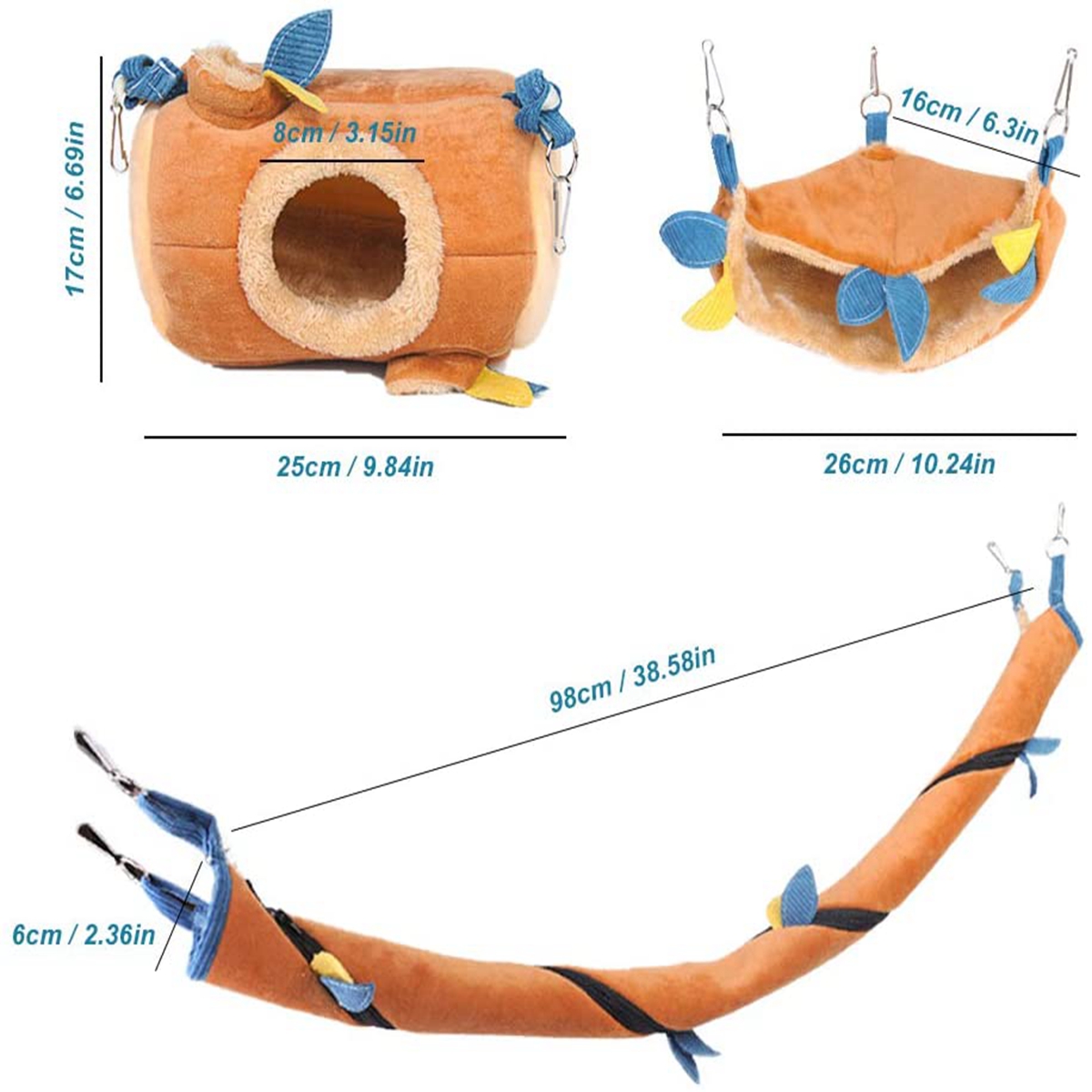 Đường Hầm Treo Lồng Giữ Ấm Mùa Đông Cho Thú Cưng / Sóc / Chuột Hamster