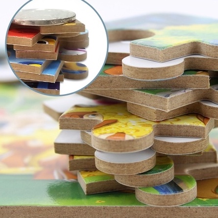 Tranh Xếp Hình Cho bé 16 ô bìa cứng - Bộ xếp hình trẻ em Puzzle kích thích sáng tạo Duashop