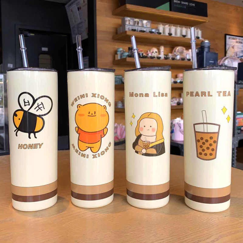 ( Giảm Giá Sâu ) Ly Giữ Nhiệt Mona Lisa/Peart Tea/Honey/ Gấu Dễ Thương 650ML Inox 304 - Giữ Nước Nóng Lạnh Siêu Bền - Họ