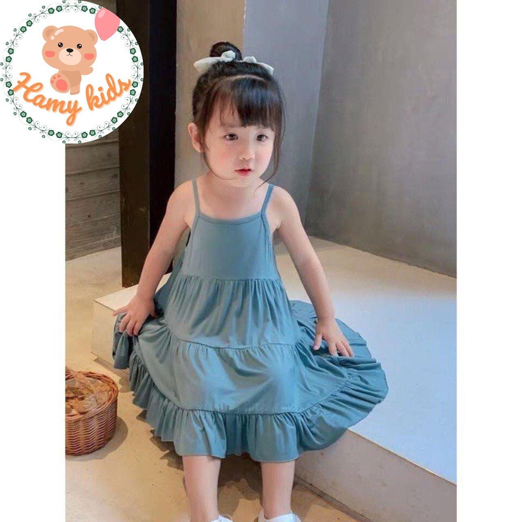 Váy Đầm Dây Minky Mom Chính Hãng Chất Vải Thun Lạnh Mịn Mát Cho Bé 0-5 Tuổi Dưới 20kg - Hamykids