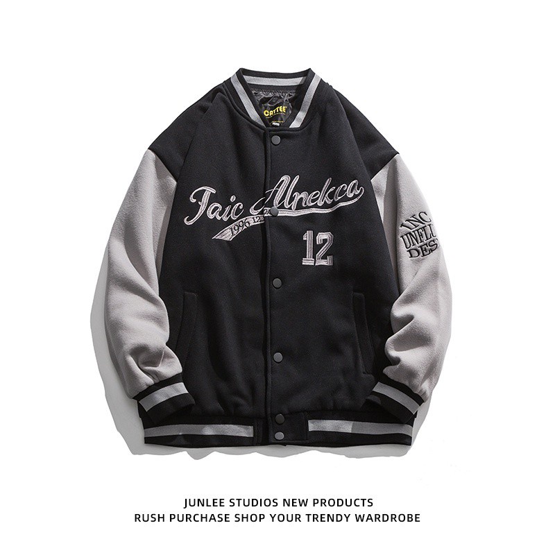 Áo khoác bomber thêu chữ thời trang hàn quốc dành cho nam