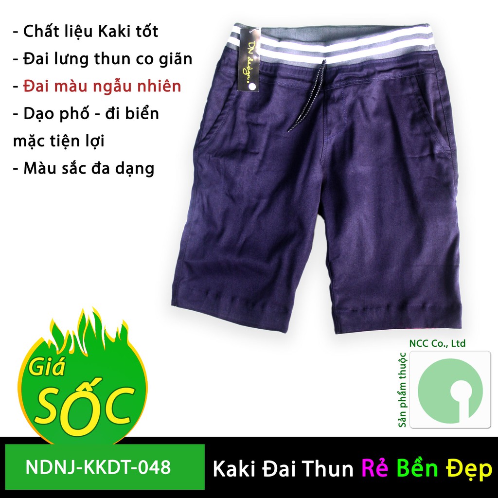 Quần short ngắn Kaki thời trang nam với đai lưng thun co giãn - kiểu dáng mớinăm 2018 - NDNJ-KKDT-048 (nhiều màu)