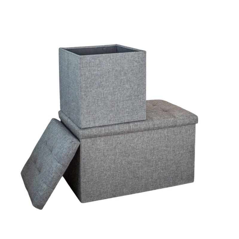 Ghế Sofa Gấp Gọn Size S/M/L - Hộp Đựng Đồ Khung Gỗ Bọc Vải Cao Cấp 2 in 1