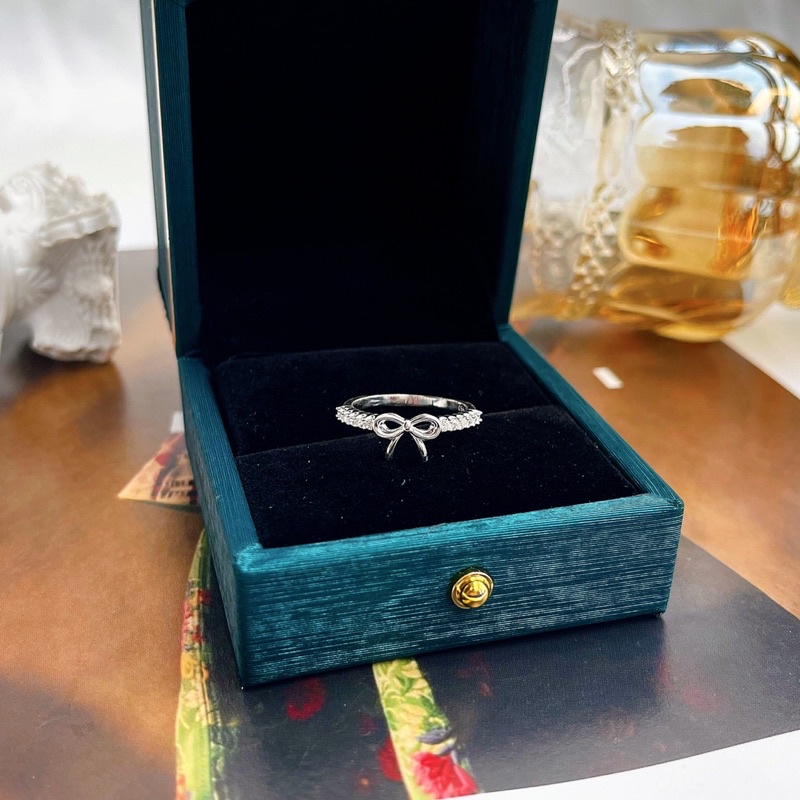 Nhẫn bạc nữ nơ trơn đai đá N033 - Trang Sức MINA JEWELRY