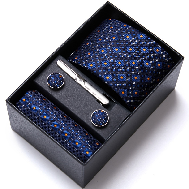 8cm Mens Slim Tie Hộp quà cao cấp Set Chú rể kết hôn kinh doanh chuyên nghiệp ăn mặc thời trang phụ kiện lễ hội quà tặng