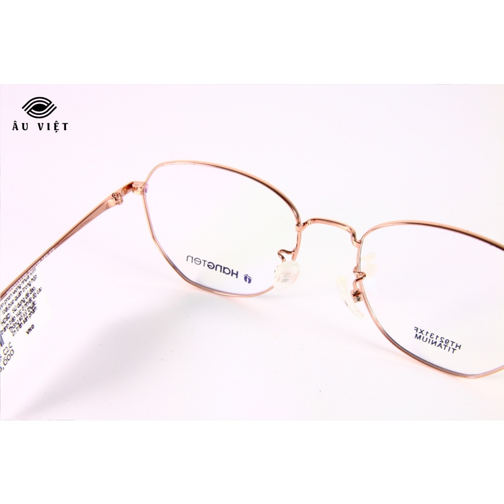 Gọng kính titanium Hangten HT-92131 màu vàng hồng Full box