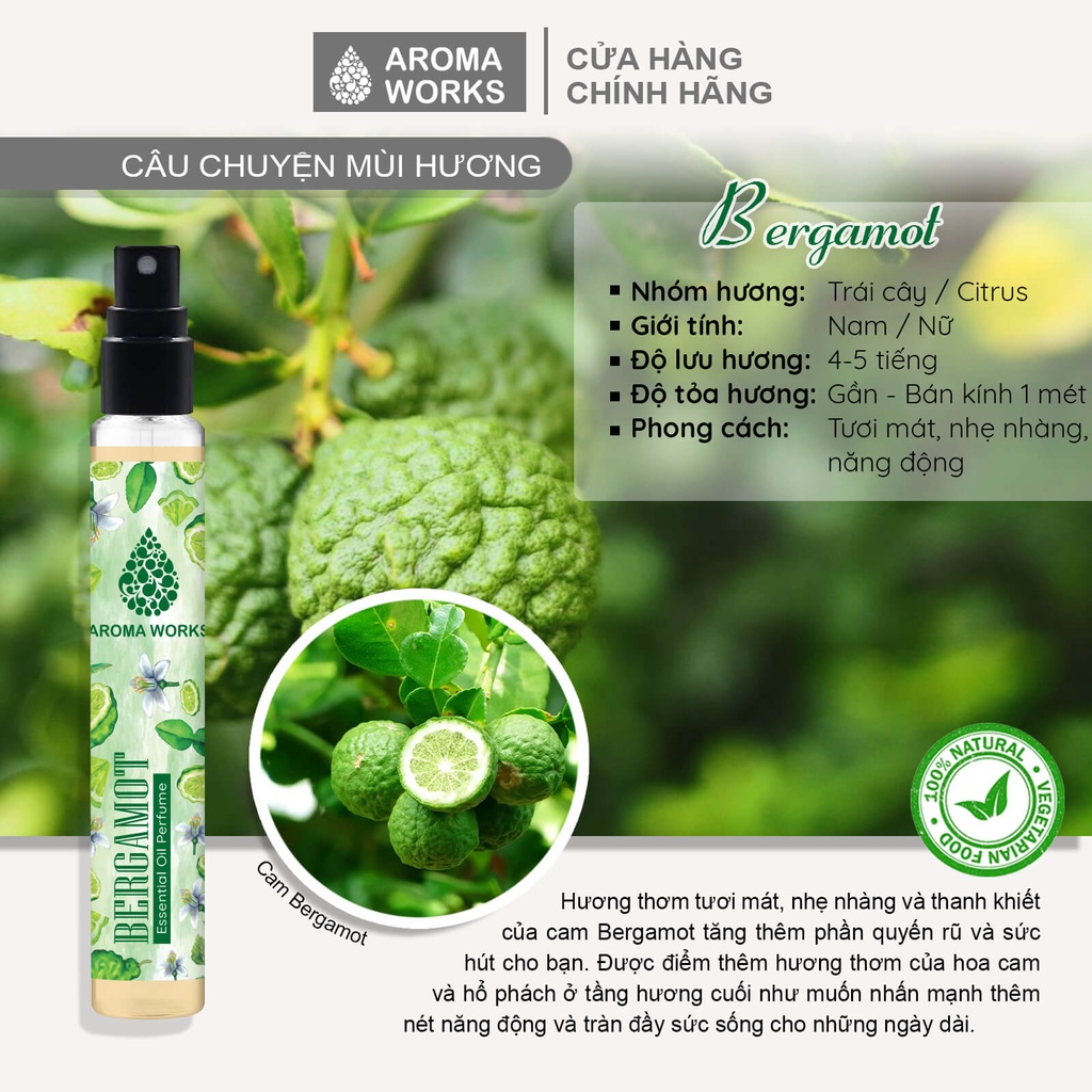 Nước Hoa Tinh Dầu Aroma Works Essential Oil Perfume 10ml