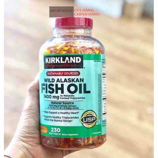 Dầu cá hồi Alaska Kirkland Signature Wild Alaskan Fish Oil 1400mg 230 Viên