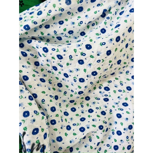 vải boi kẻ chìm siêu mềm hoa xu tròn mềm mát may váy,áo,bộ mặc nhà