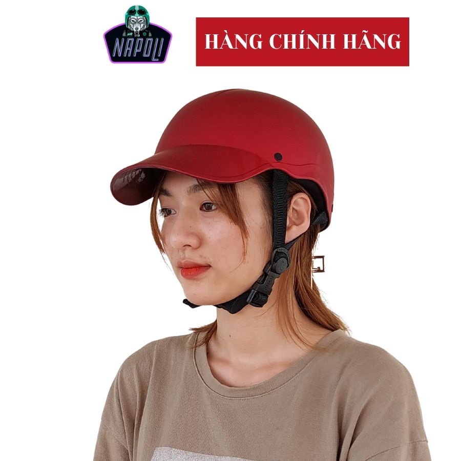 Mũ bảo hiểm lưỡi trai cao cấp NAPOLI chính hãng sơn trơn dành cho cả nam và nữ