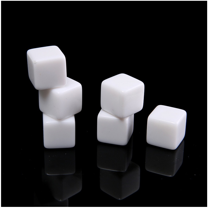 10 viên xí ngầu trắng trơn không số dùng tương tác boardgame