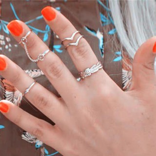 Set 6 nhẫn đốt ngón tay thời trang dành cho nữ