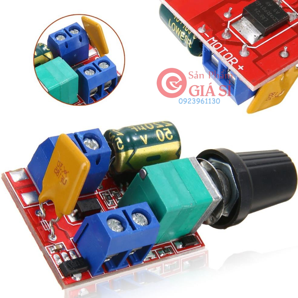 Mạch điều tốc động cơ DC PWM 5A 3 - 35V dùng điều khiển tốc độ motor chỉnh độ sáng đèn Led ( Led Dimmer ver2) ❤️freeship