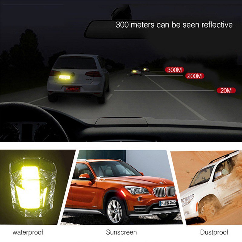 Bộ 4 Miếng Dán Phản Quang Trang Trí Cửa Xe Hơi An Toàn
