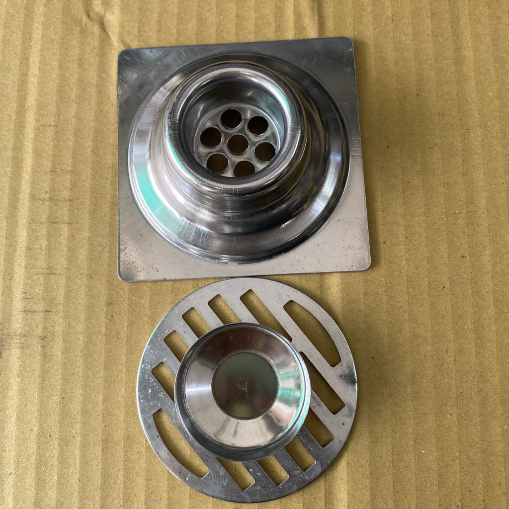Hố ga thoát sàn nhà tắn, ban công inox 304 chống hôi tuyệt đối loại đẹp dập liền miếng inox không hàn ghép.