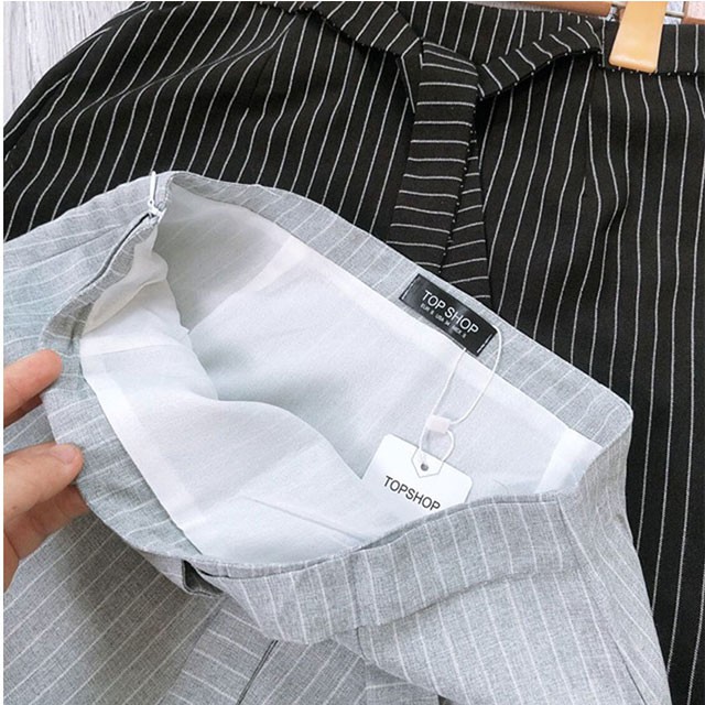 [HÀNG LOẠI 1] Chân váy kẻ sọc buộc vạt hai màu đen và ghi (Có lót bên trong) (Thời trang công sở VIP)Cam kết hàng y hình | BigBuy360 - bigbuy360.vn